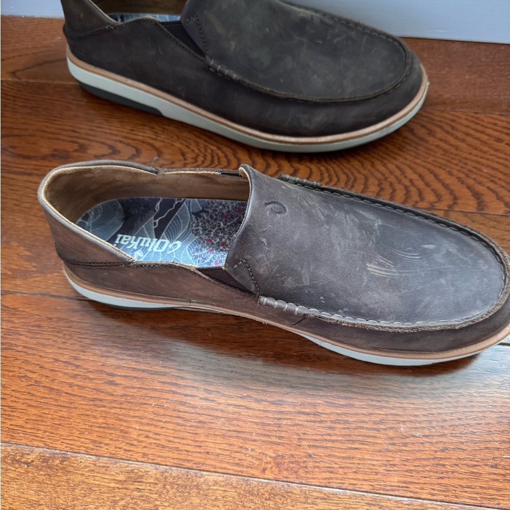 OluKai Men's Dark Brown Slip-On Loafers - Picture 4 of 6